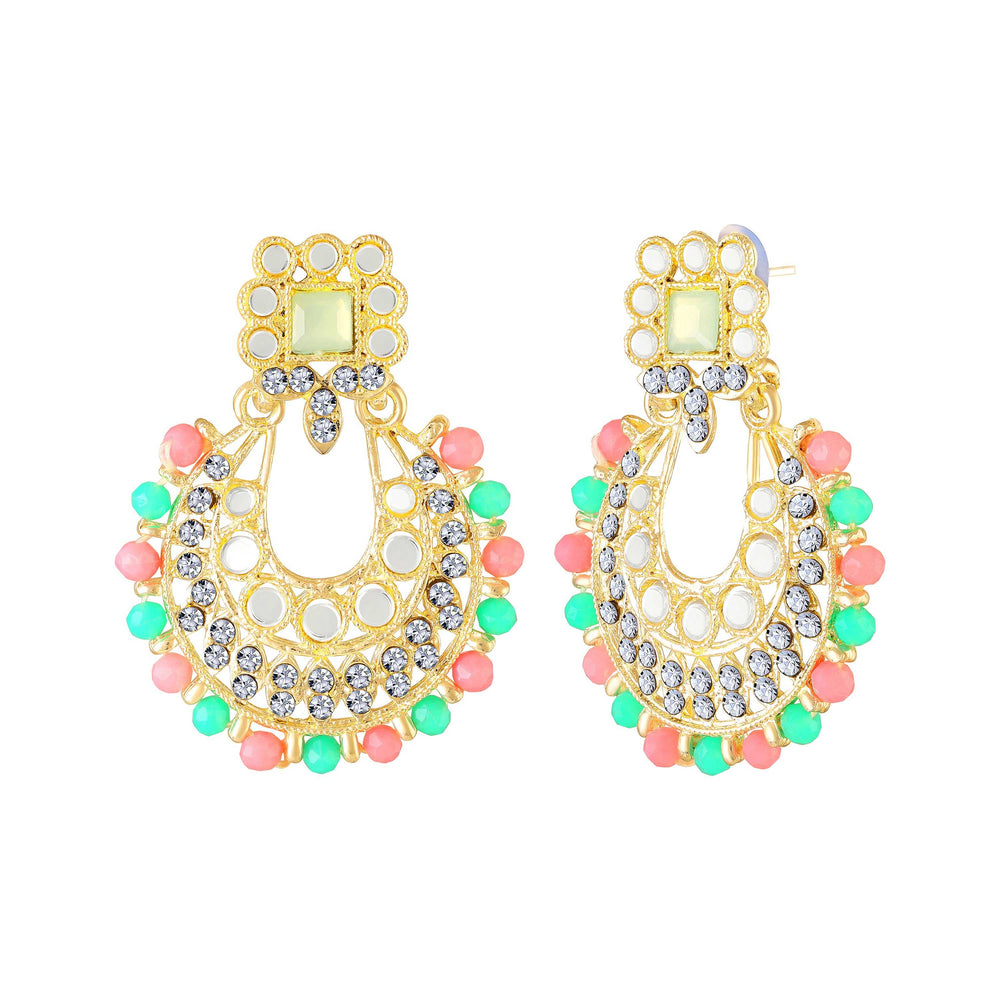 Wedding & Festive Wear Multicolor Kundan Choker Jewellery Set with Earrings & Maang Tikka