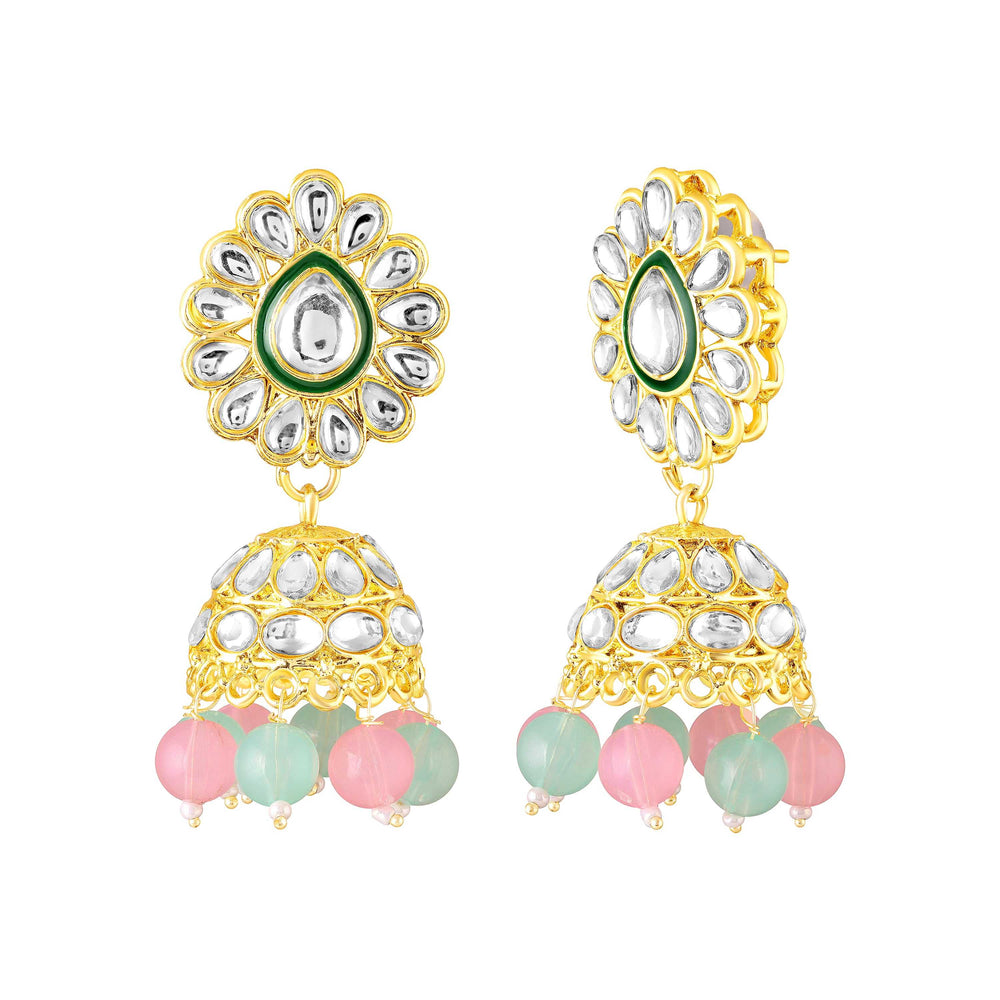 Wedding & Festive Wear Multicolor Kundan Choker Jewellery Set with Earrings & Maang Tikka