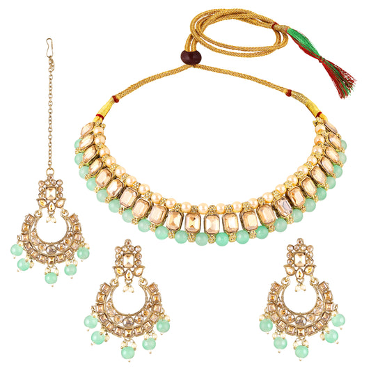 Traditional Kundan choker design necklace set
