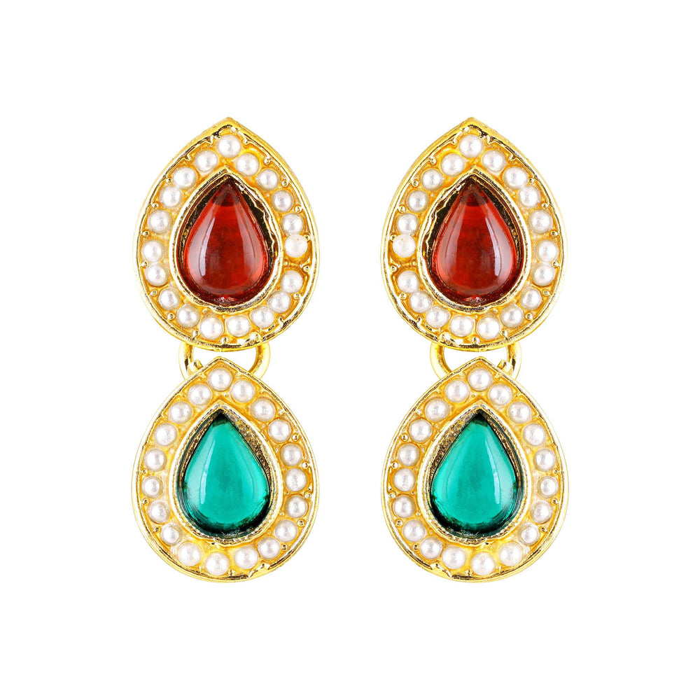 Navratri Inspired Ethnic Multicolor Kundan Necklace Set