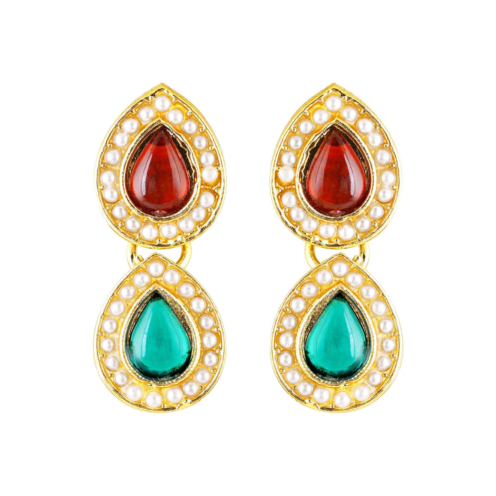 Navratri Inspired Ethnic Multicolor Kundan Necklace Set