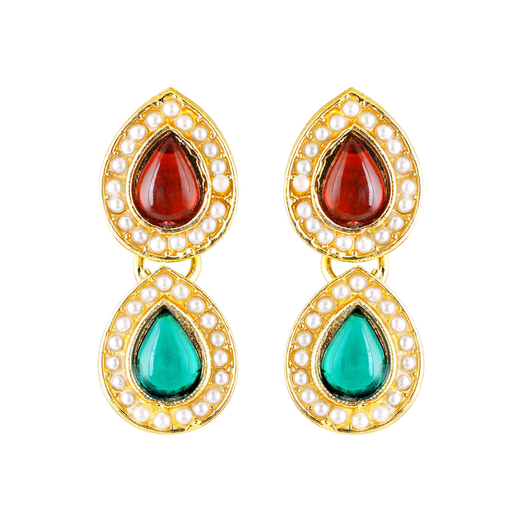 Navratri Inspired Ethnic Multicolor Kundan Necklace Set