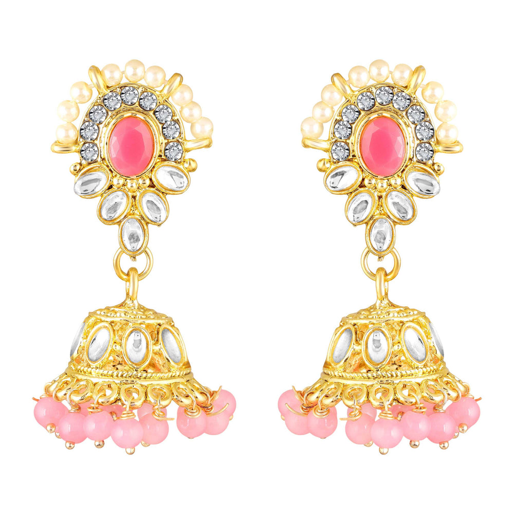 Traditional Choker Necklace Jewellery Set with Kundan and Glass Beads