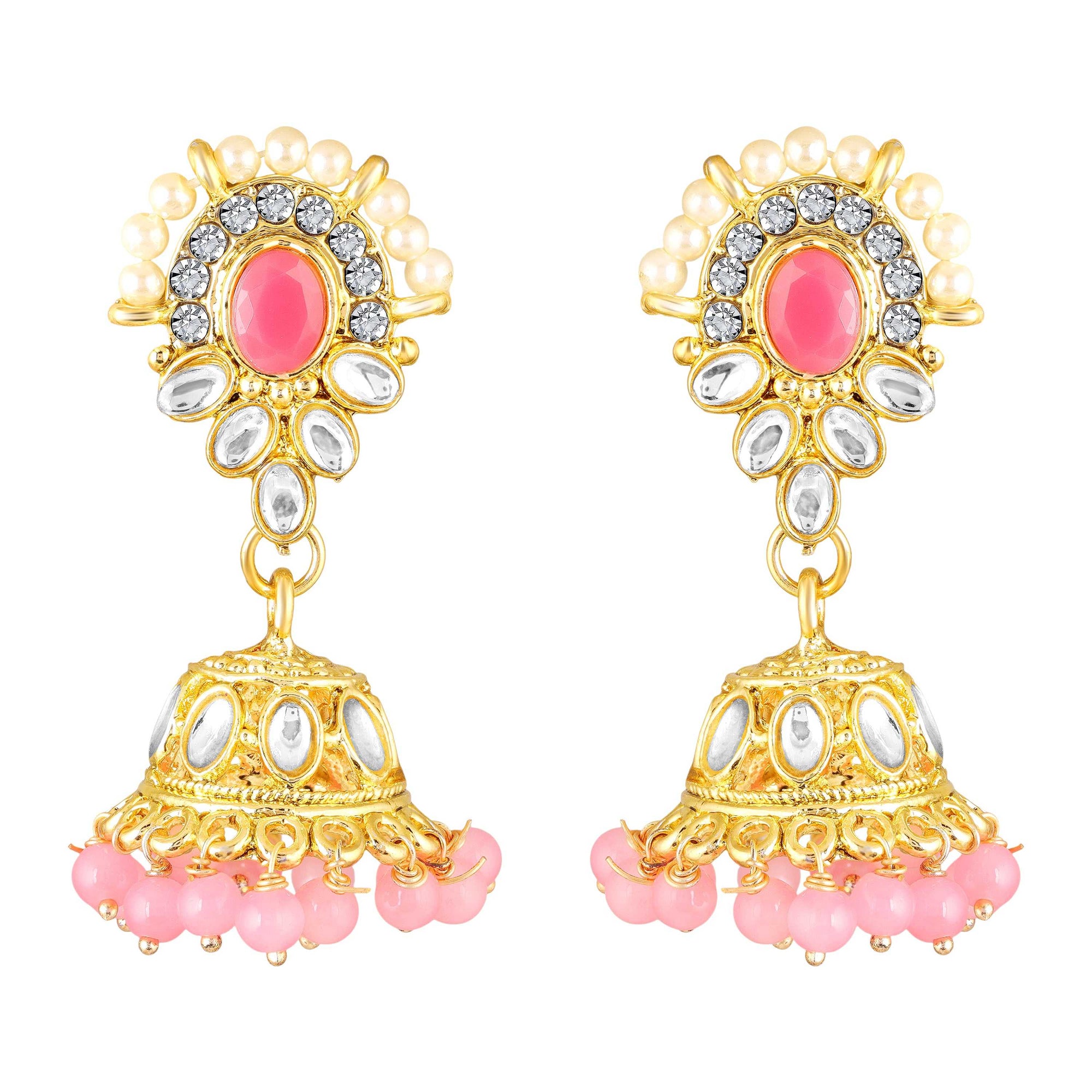 Traditional Choker Necklace Jewellery Set with Kundan and Glass Beads