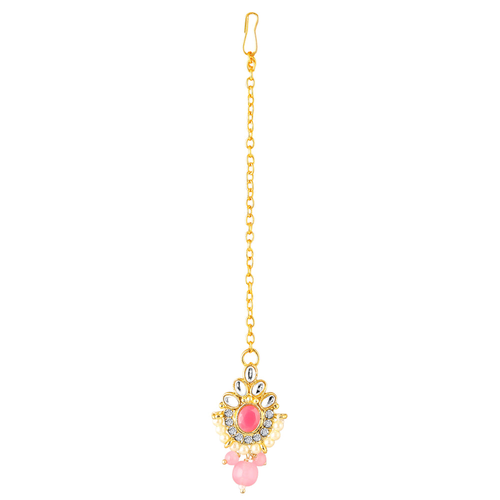 Traditional Choker Necklace Jewellery Set with Kundan and Glass Beads