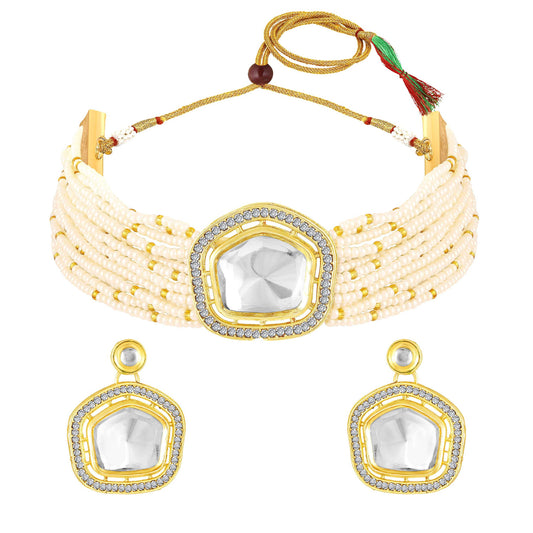 Traditional Kundan & Beaded Multicolor Pendant Necklace Set
