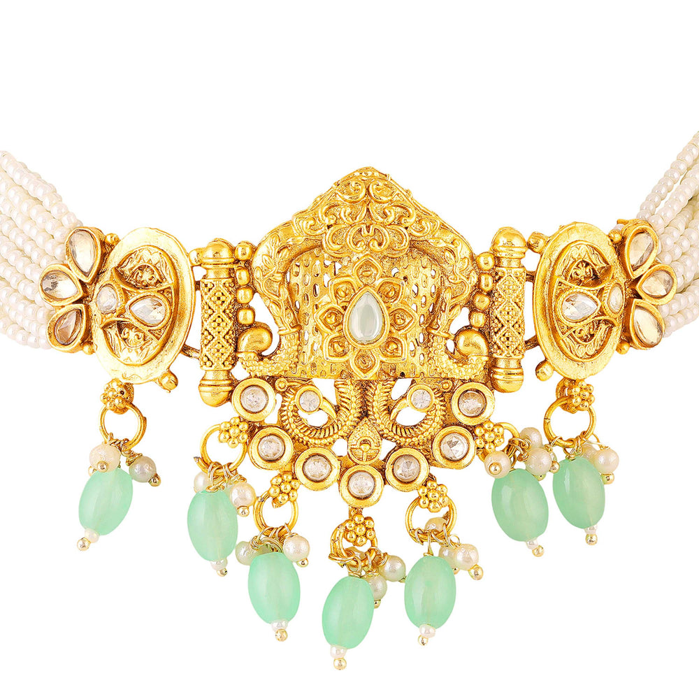 Traditional Choker Necklace Set with Earrings
