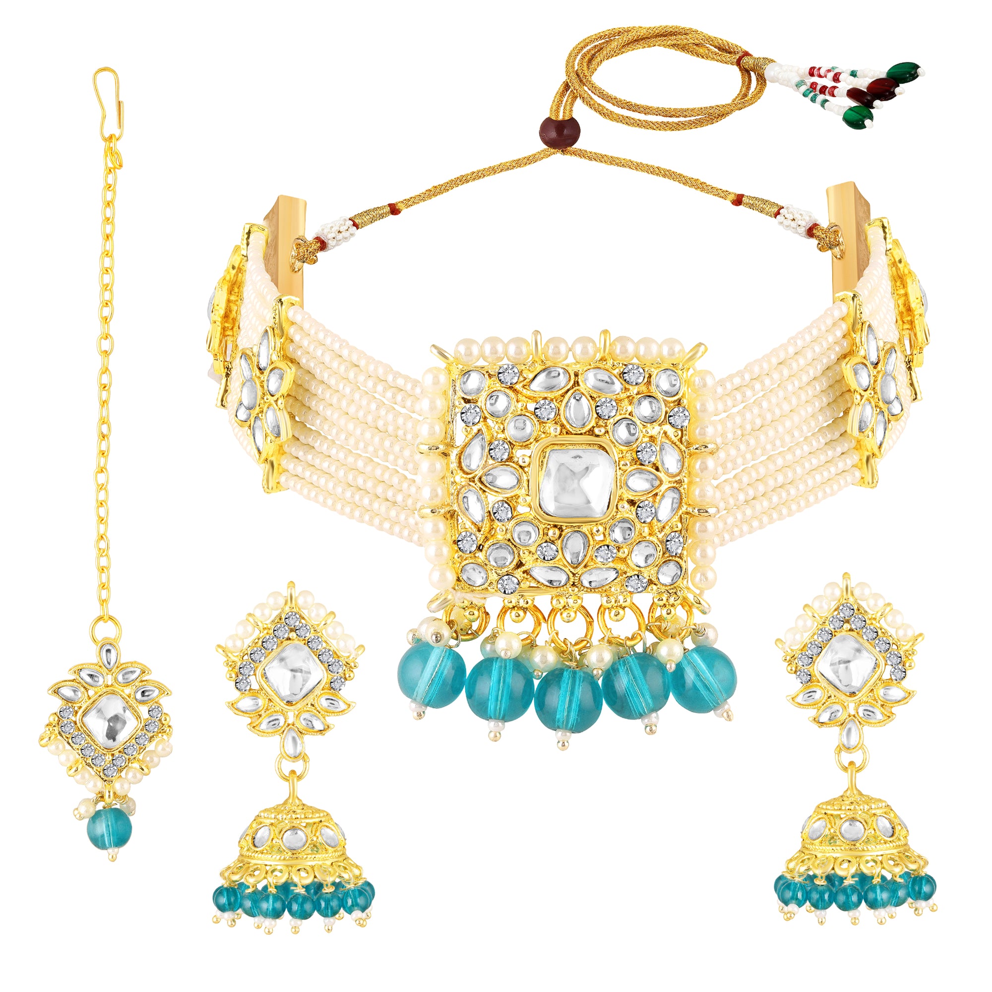 Traditional Kundan Choker Necklace Jewellery Set