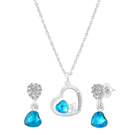 Valentine Collection Eternal Love Triple Heart Crystal Pendant Set