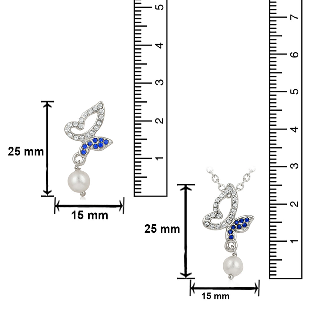 Crystal Butterfly Pendant set