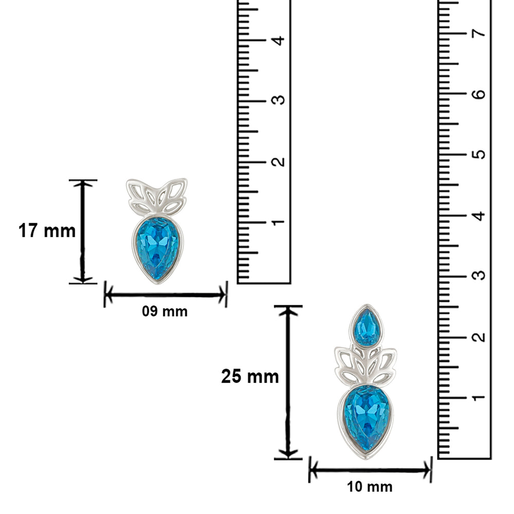 Inverted Pear Solitaire Crystal Pendant set