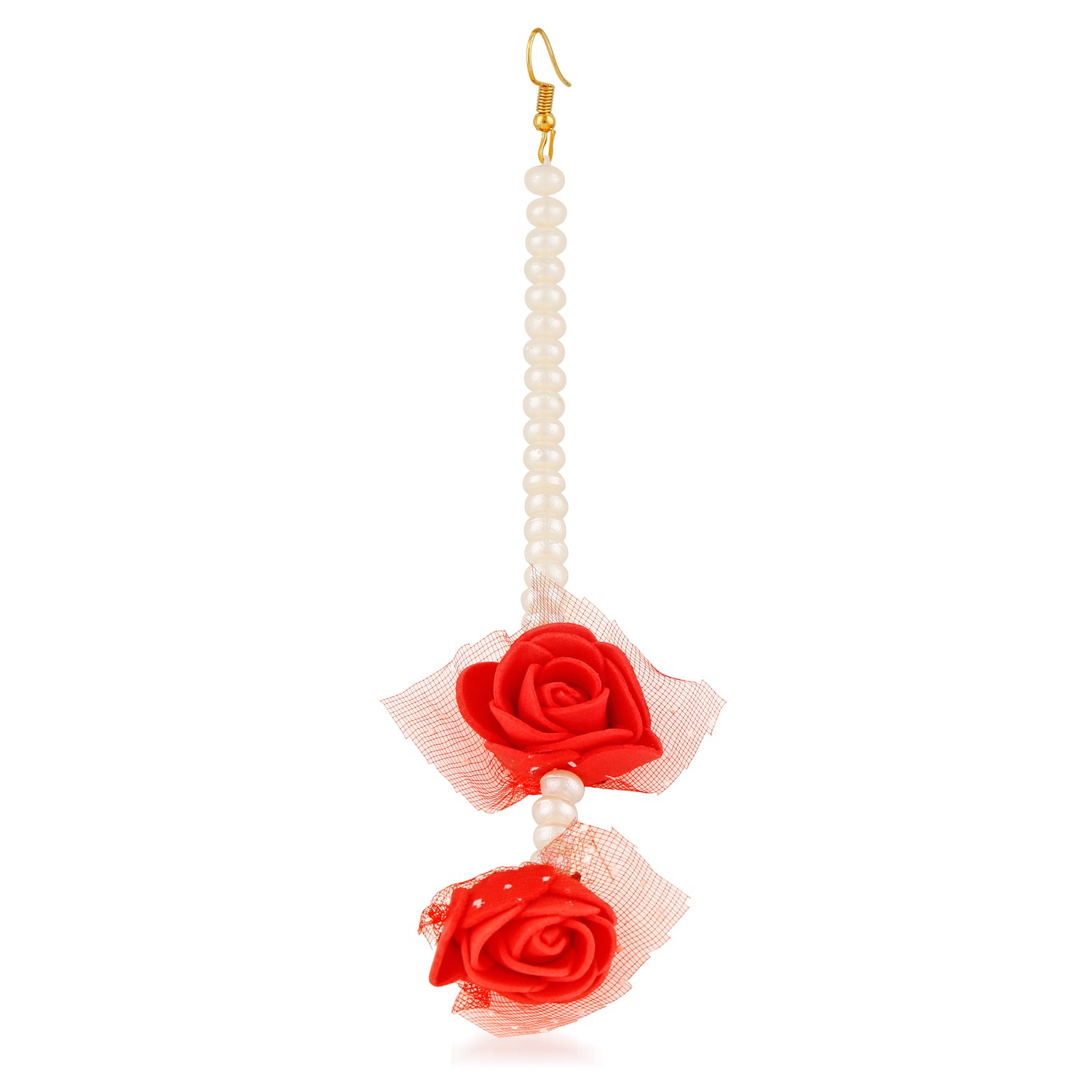 Exquisite Gotta Patti Red Floral inspired Necklace set