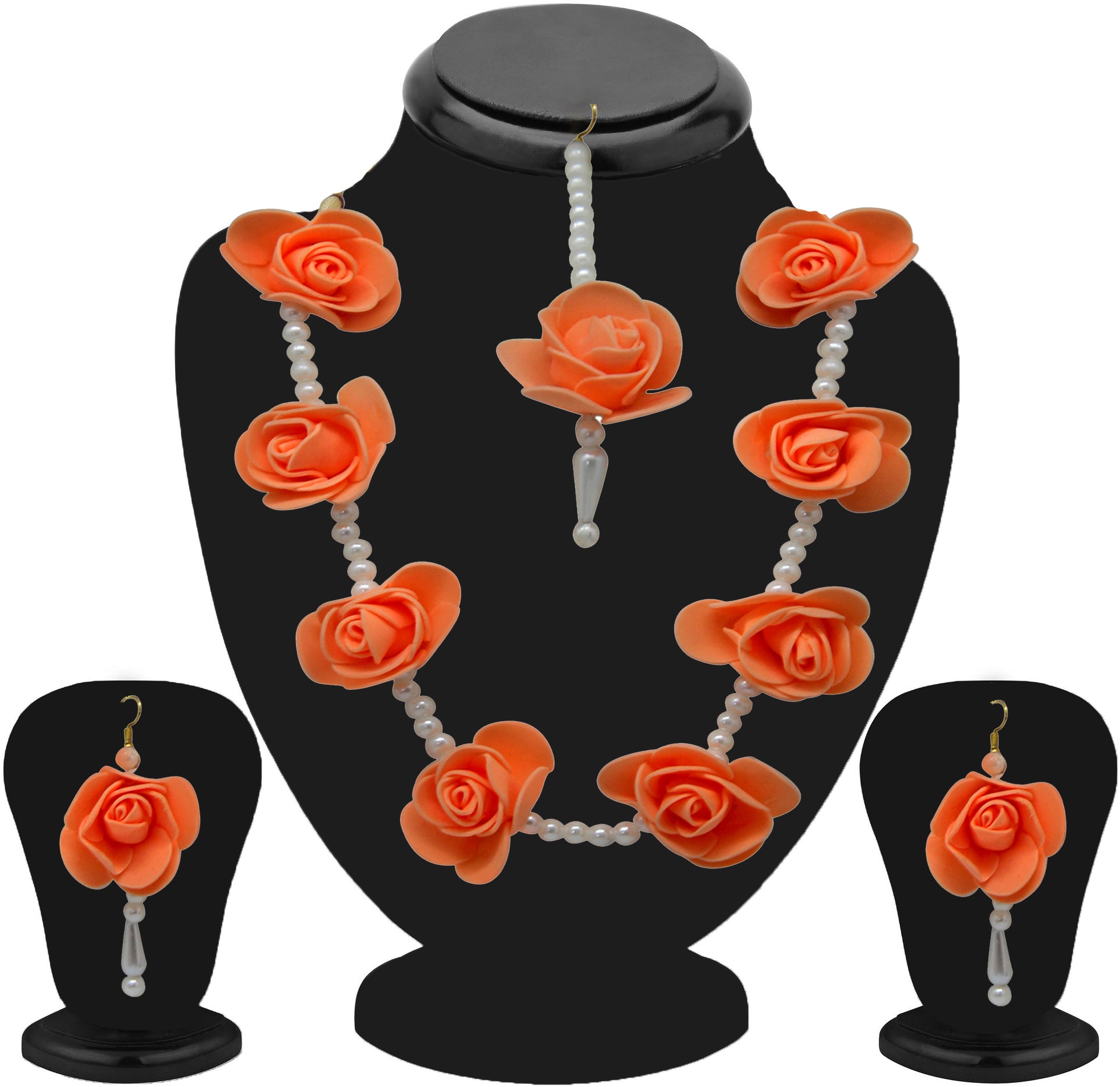 Blooming Rose Gotta patti Pearl Necklace set