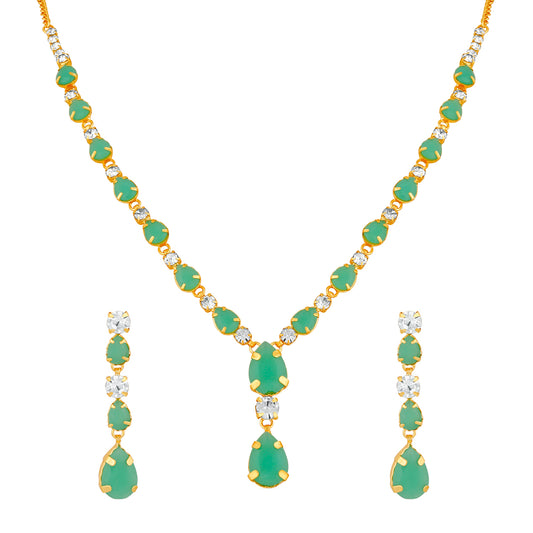 Gleaming Green Crystal Necklace set