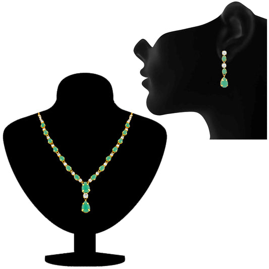 Gleaming Green Crystal Necklace set