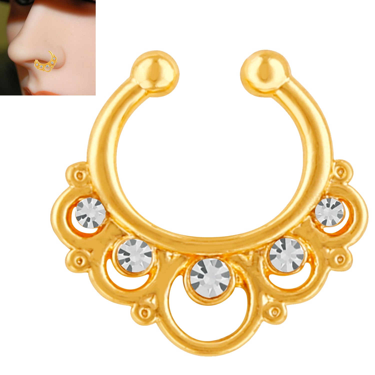 Gleaming Crystals Nose Ring