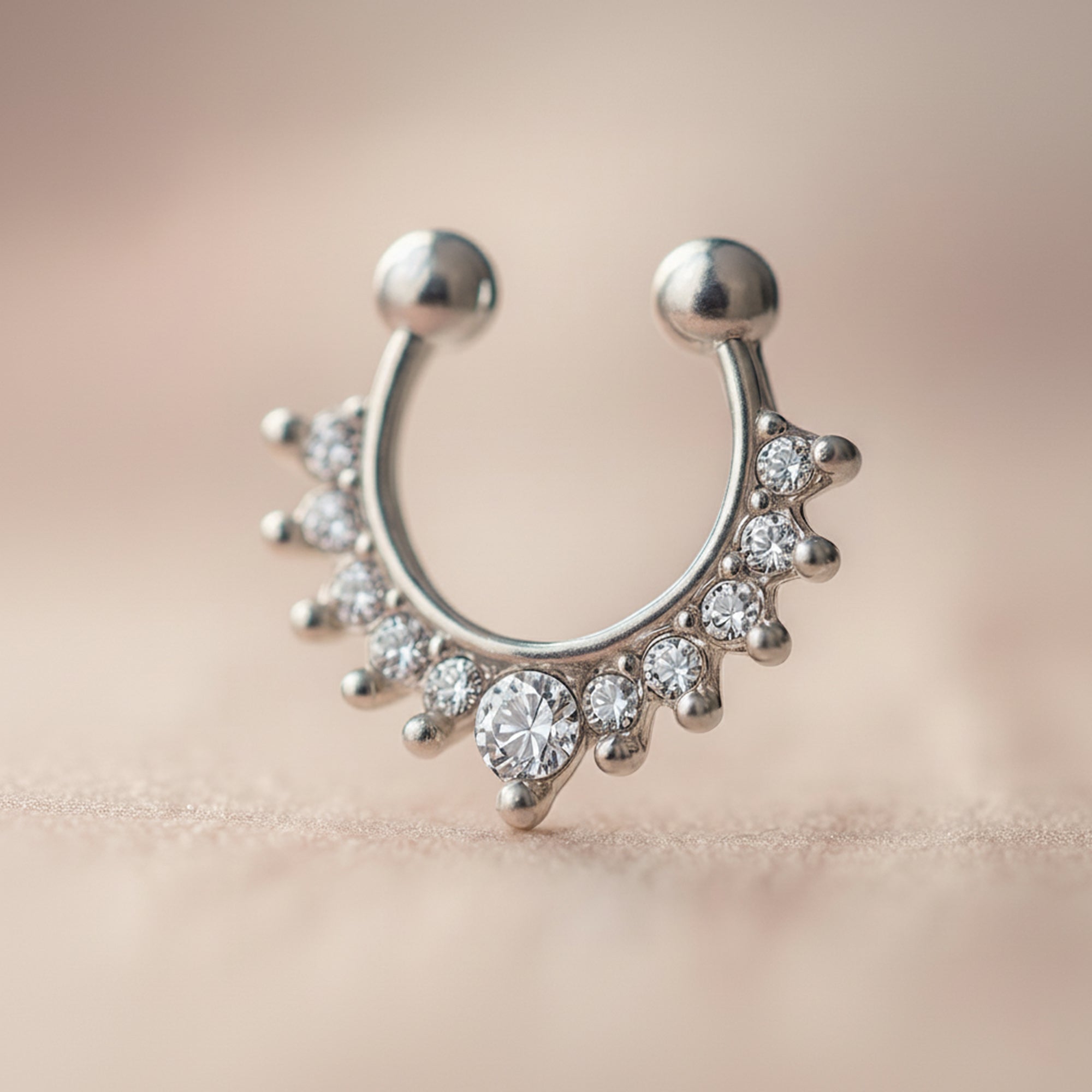 Horseshoe-Shaped Non-Piercing Septum Nose Ring
