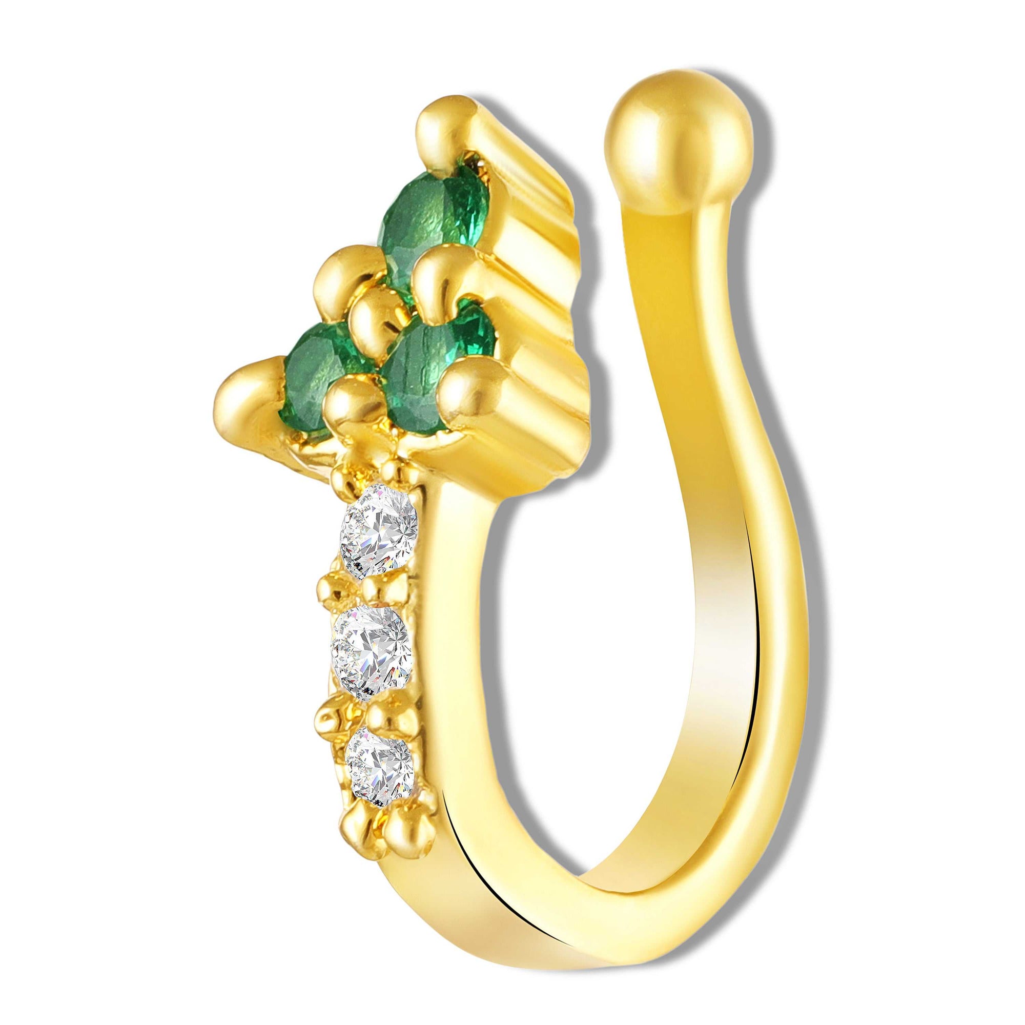 Non-Piercing Triangular Cluster Hoop Adjustable Nose Ring