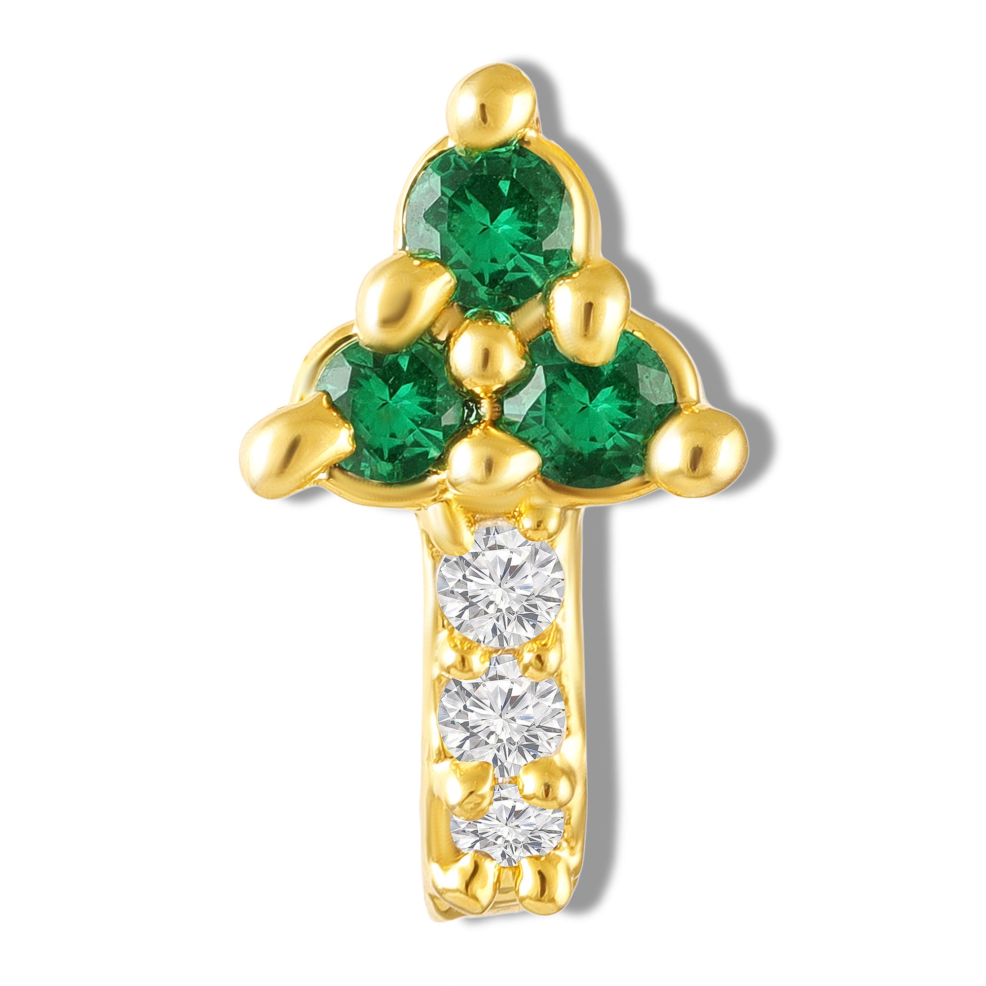 Non-Piercing Triangular Cluster Hoop Adjustable Nose Ring