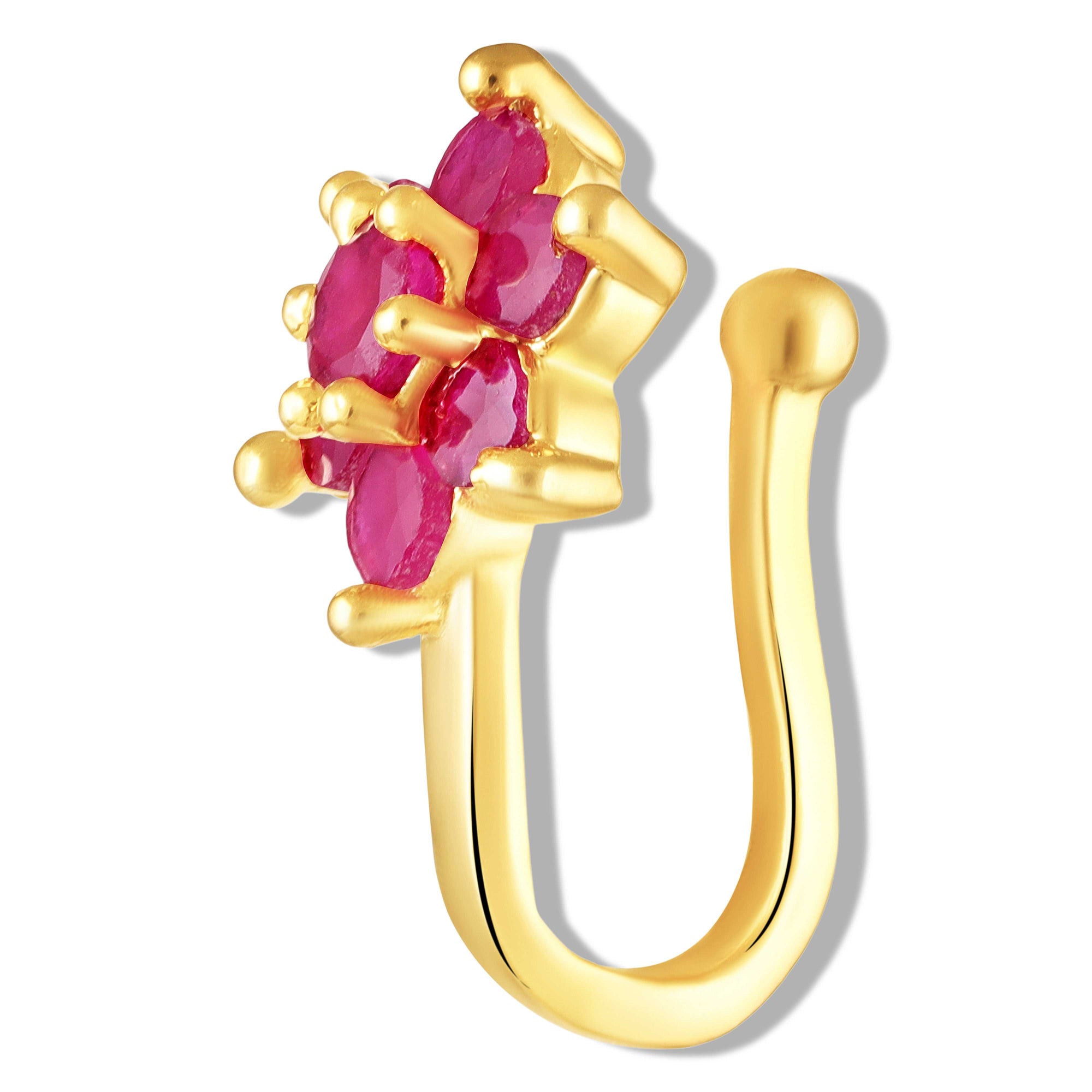 Non-Piercing Floral Cluster Adjustable Nose Ring