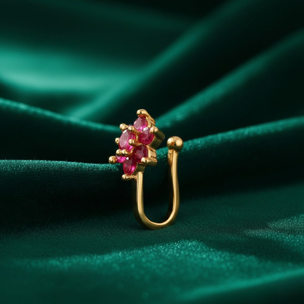 Non-Piercing Floral Cluster Adjustable Nose Ring