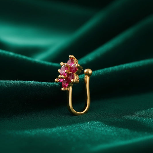 Non-Piercing Floral Cluster Adjustable Nose Ring