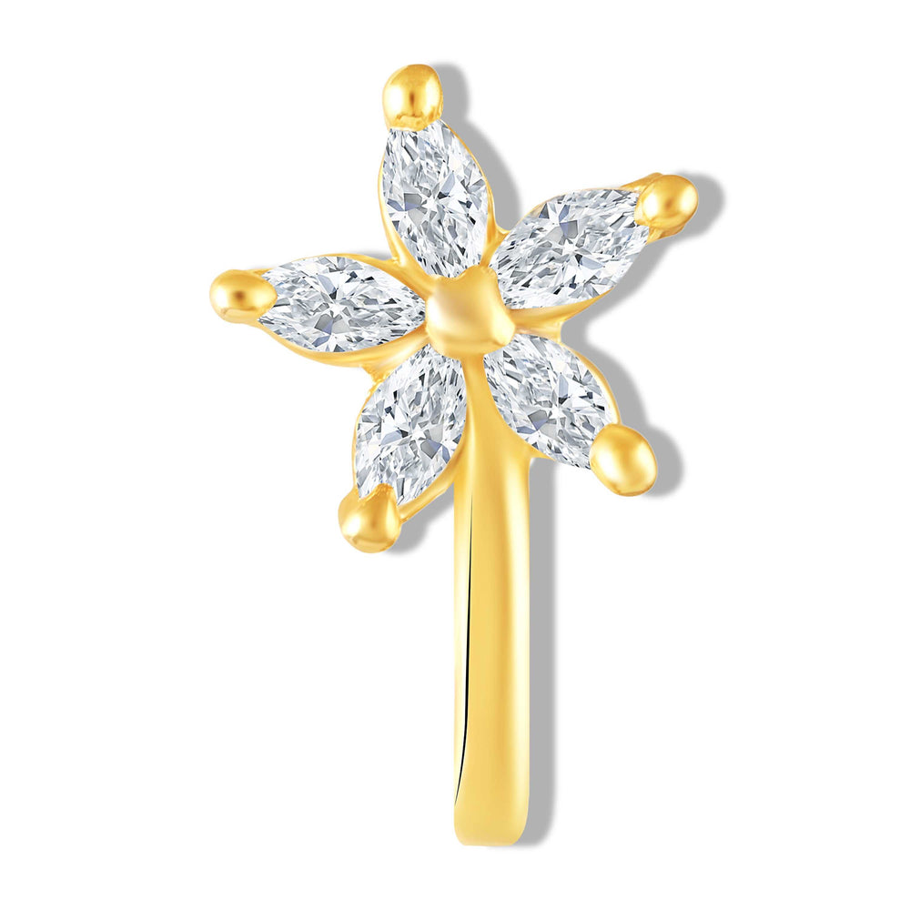 Non-Piercing 5-Petal Flower Design Adjustable Nose Ring