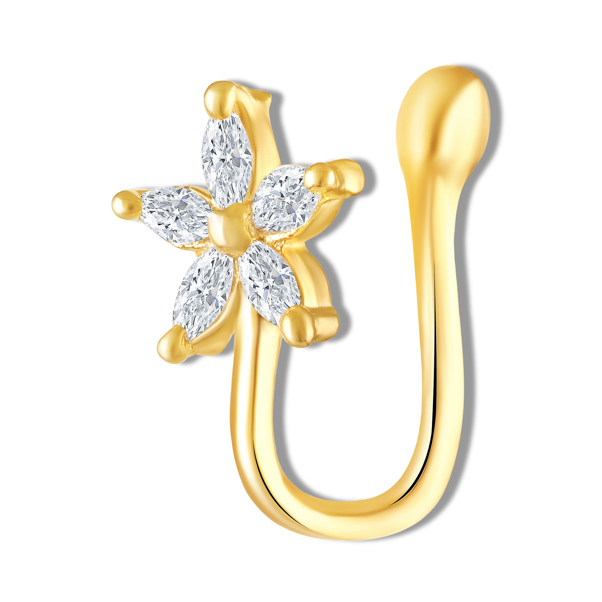 Non-Piercing 5-Petal Flower Design Adjustable Nose Ring