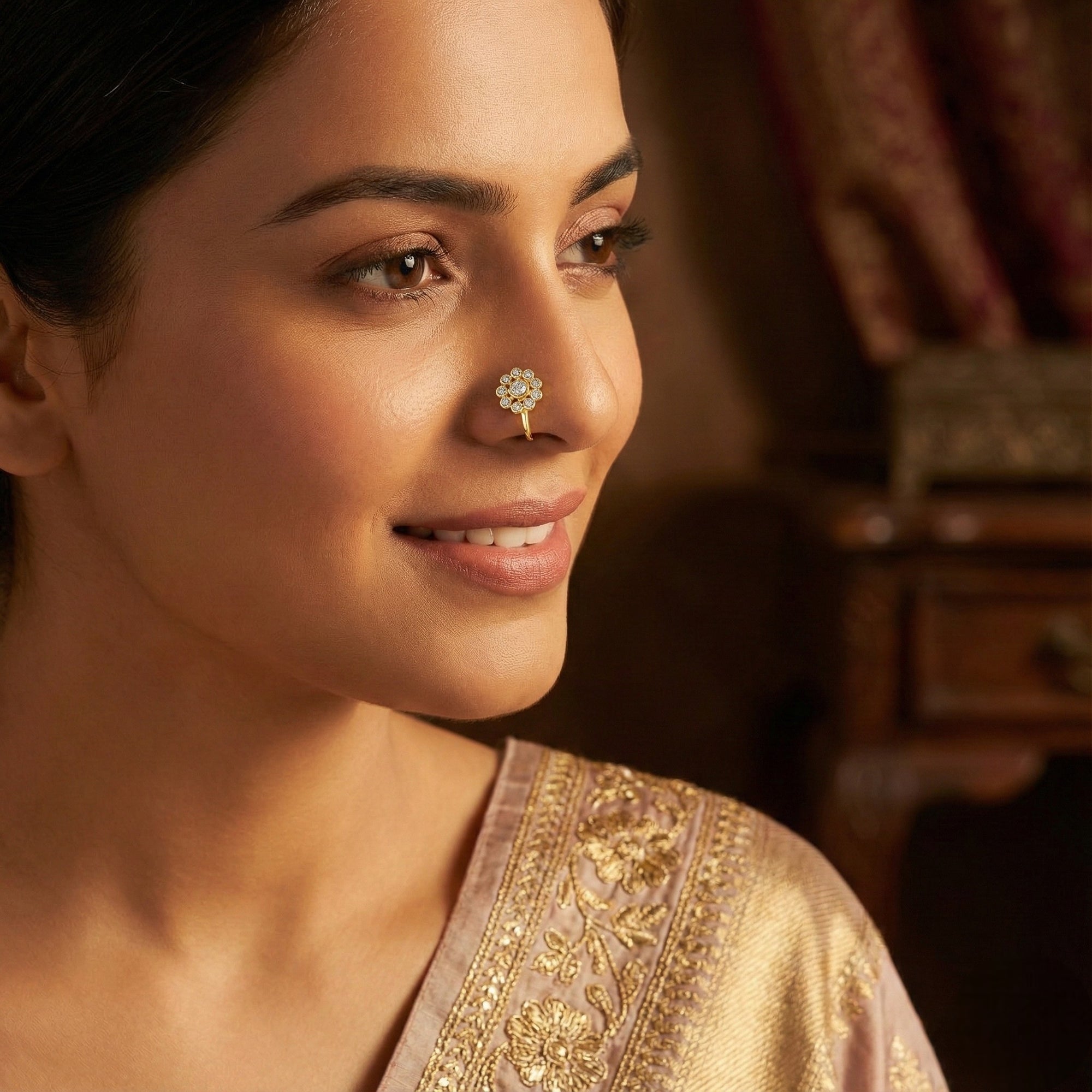 Non-Piercing Floral Adjustable Nose Ring