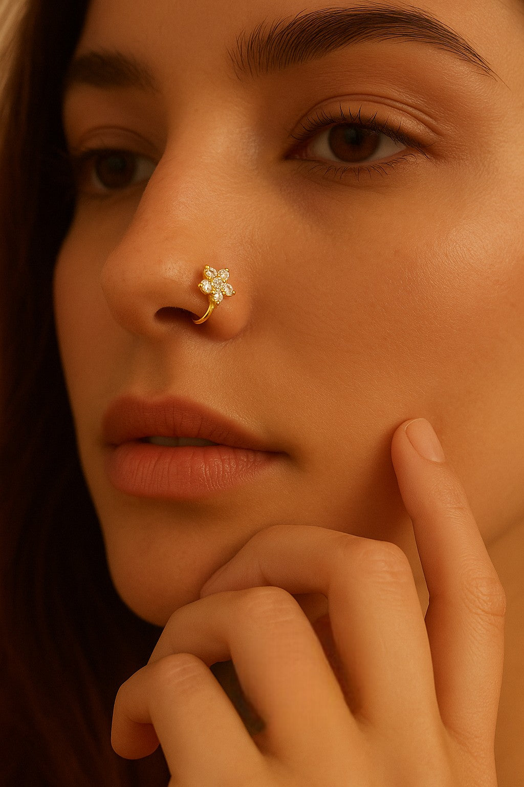 Non-Piercing Floral Adjustable Nose Ring