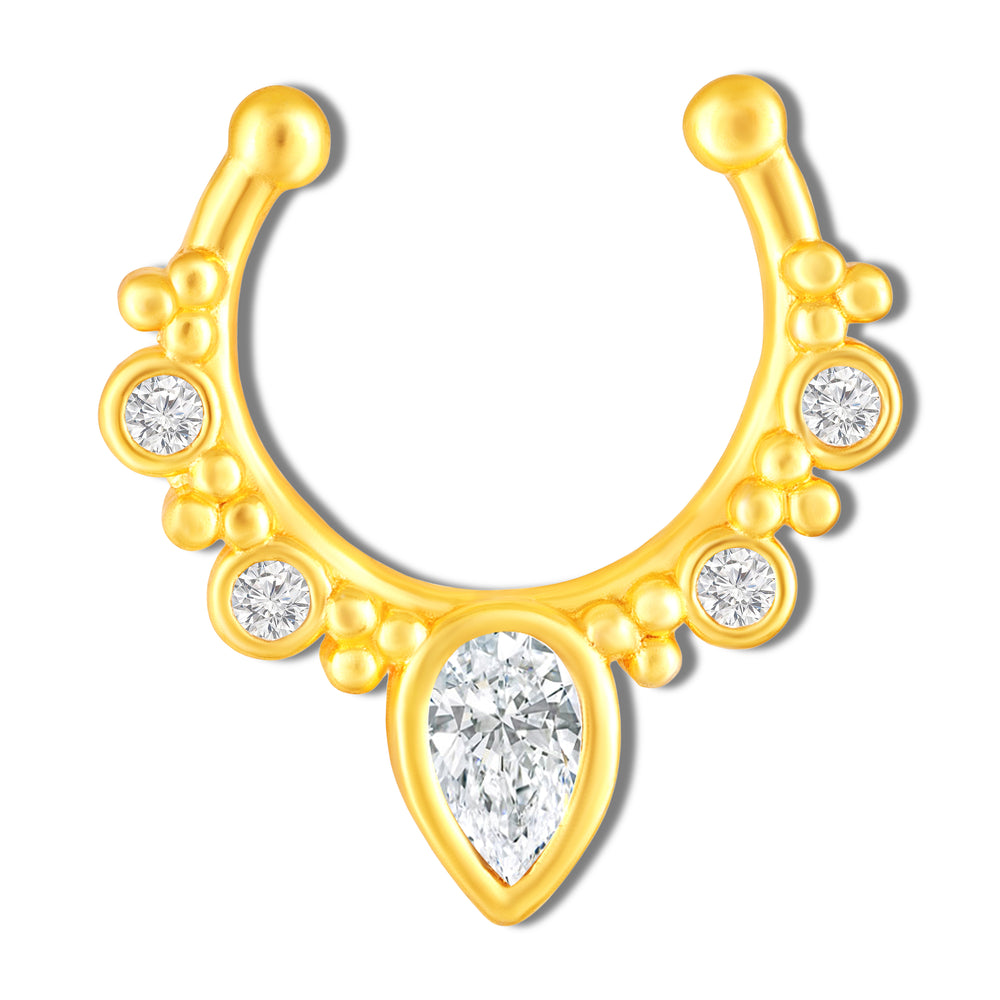 White Crystals Septum Nose Ring
