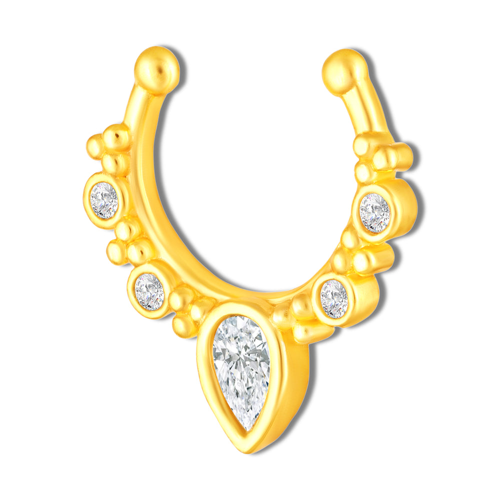 White Crystals Septum Nose Ring