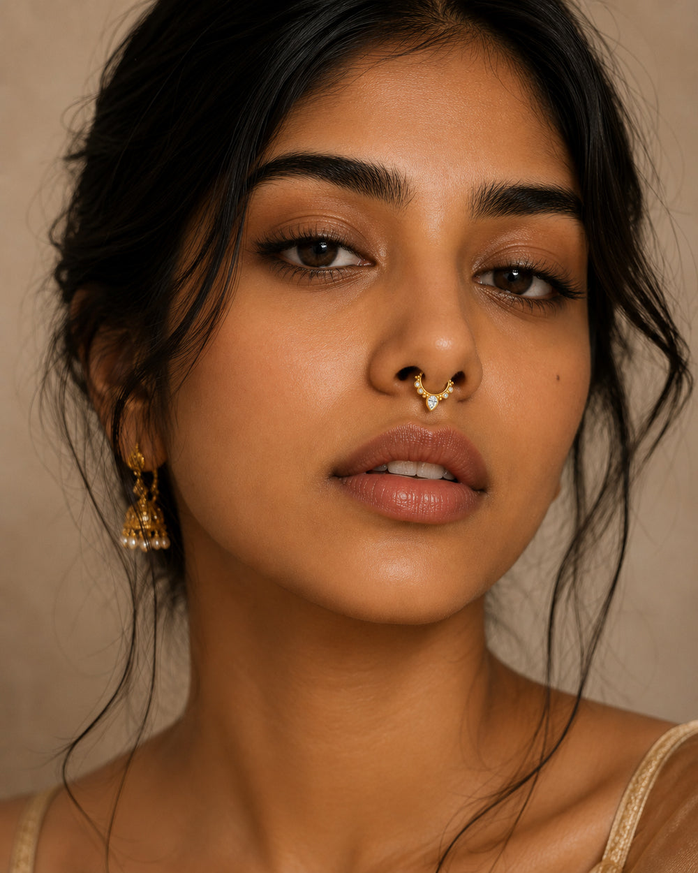 White Crystals Septum Nose Ring