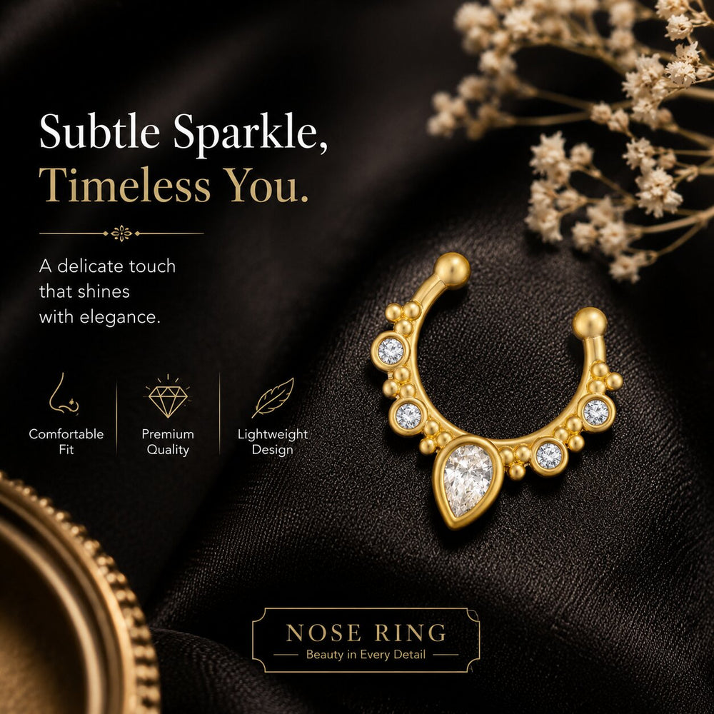 White Crystals Septum Nose Ring