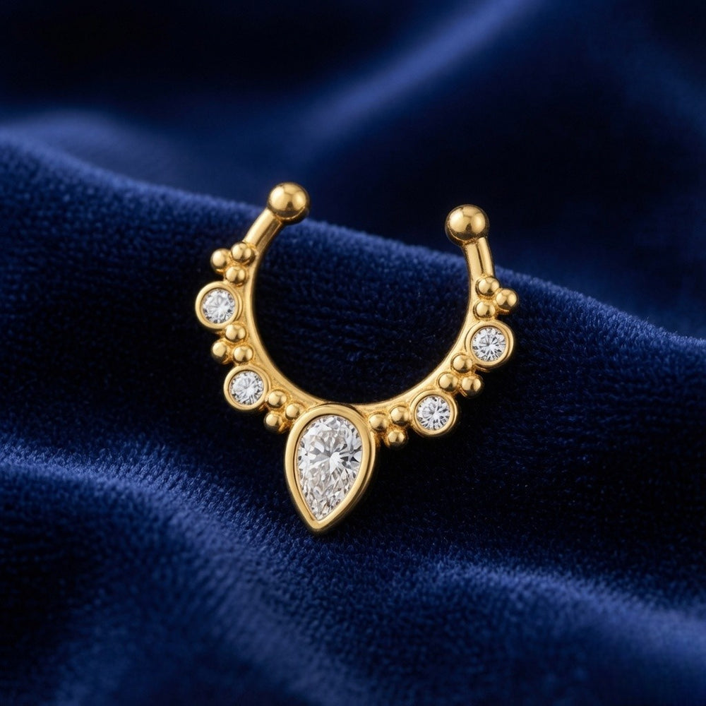 White Crystals Septum Nose Ring