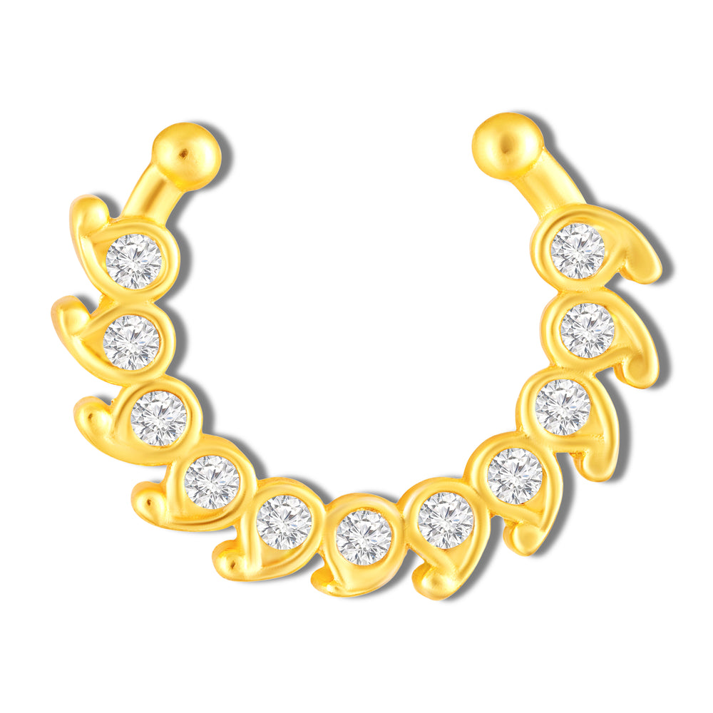 White Crystals Septum Nose Ring