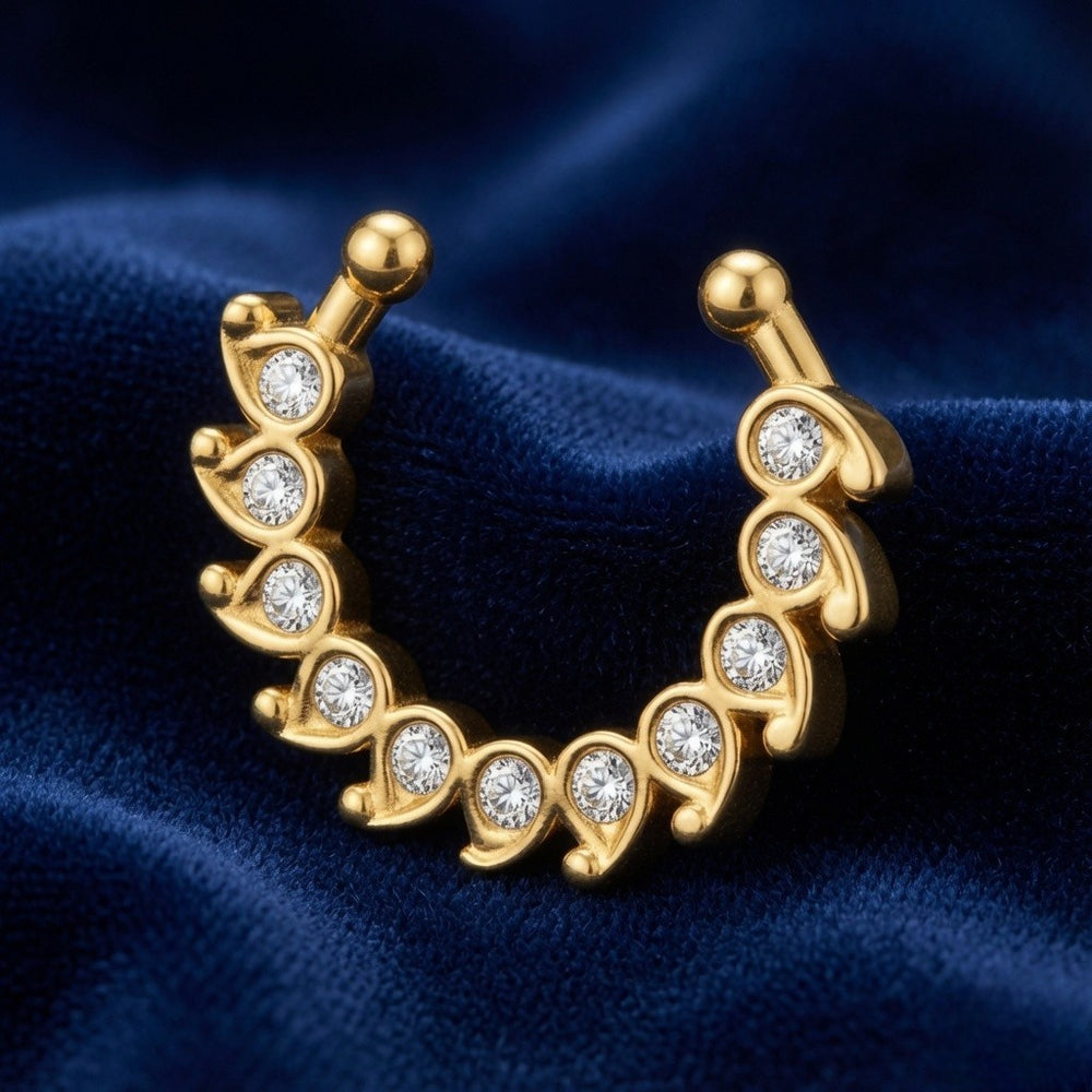 White Crystals Septum Nose Ring
