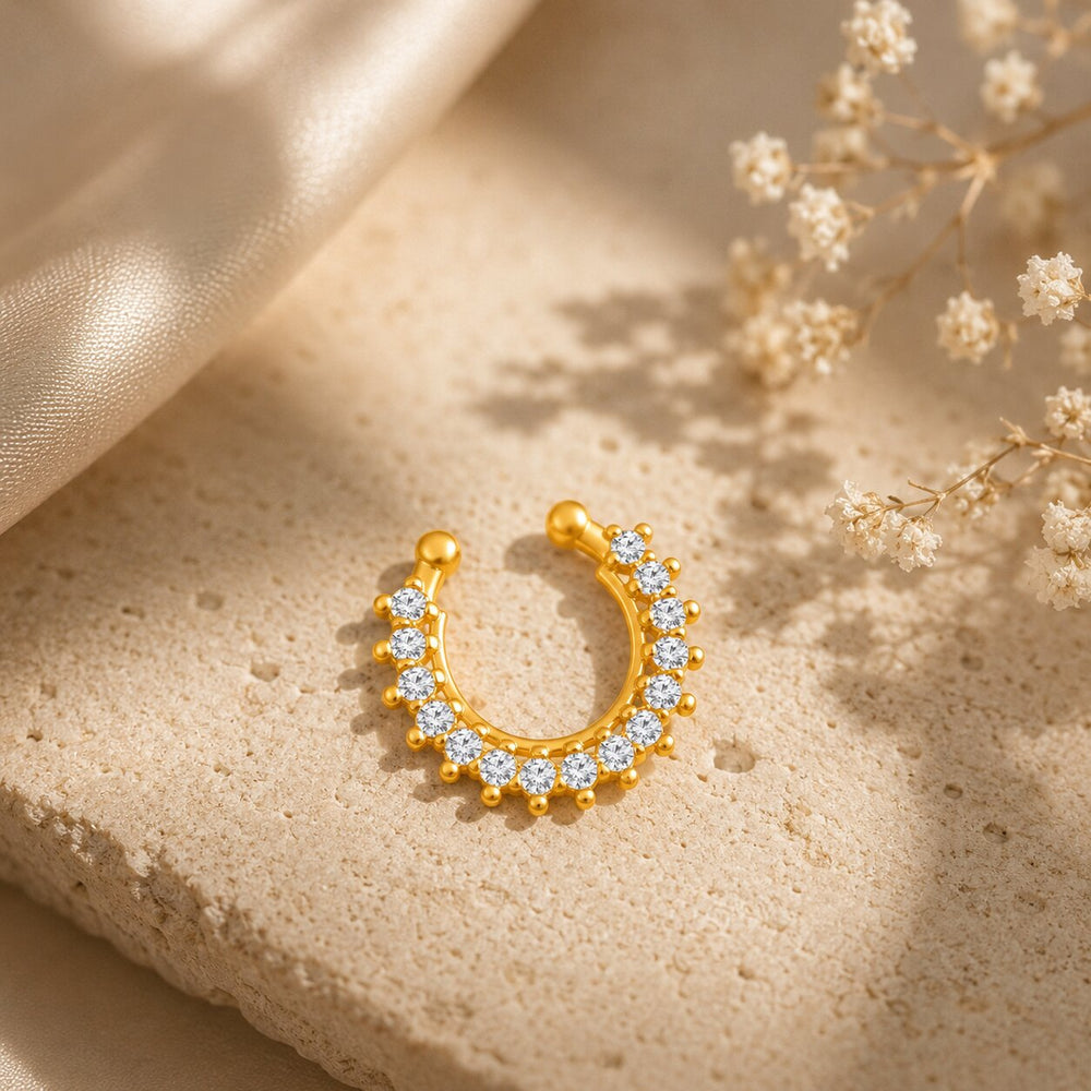 White Crystals Septum Nose Ring