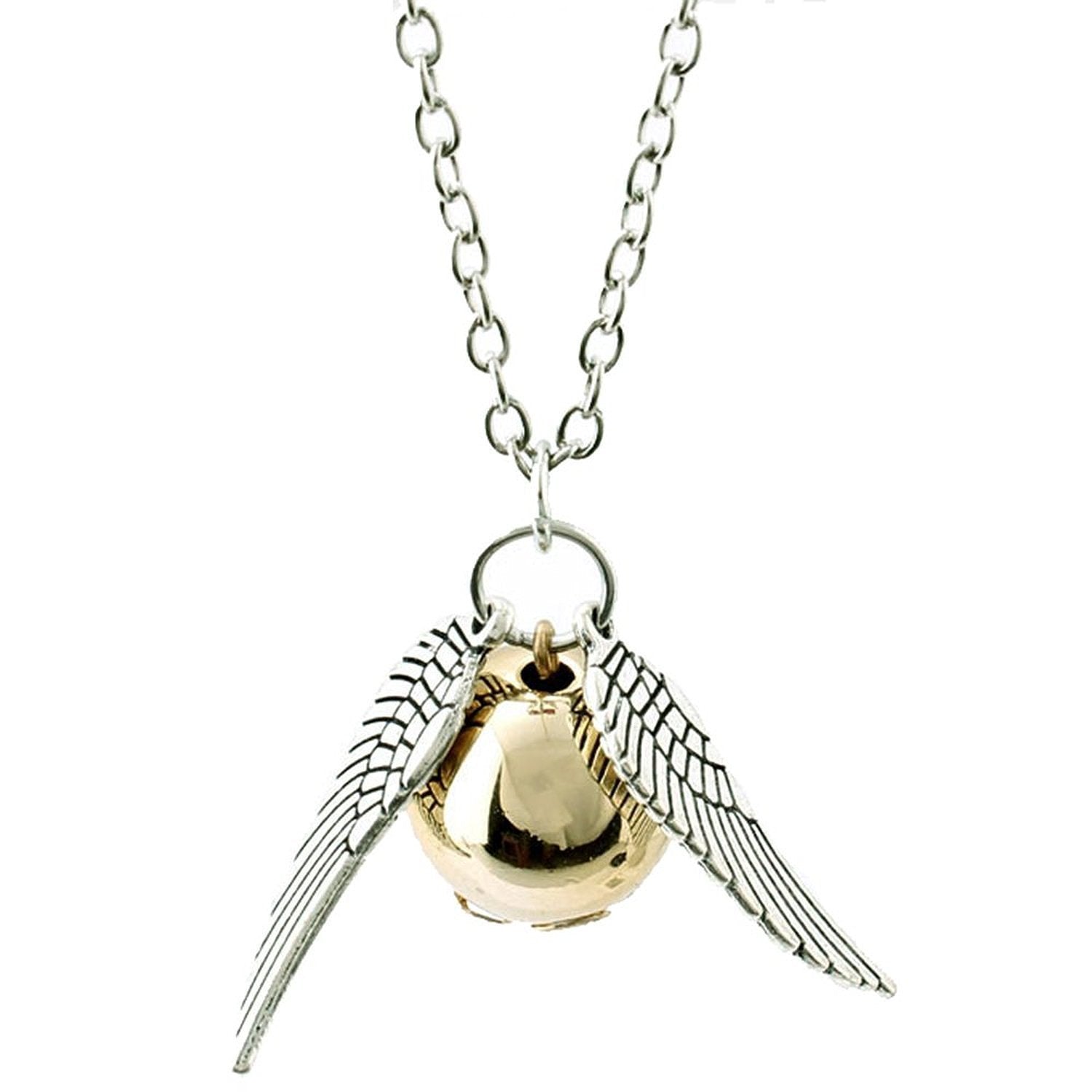 Wings and Ball Snitch Silver Golden Unisex Metal Pendant