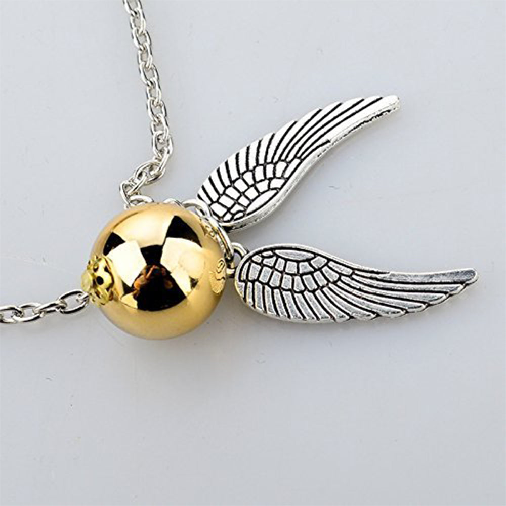 Wings and Ball Snitch Silver Golden Unisex Metal Pendant