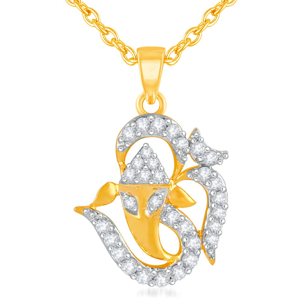 Spiritual Ganesha Om Unisex CZ Pendant
