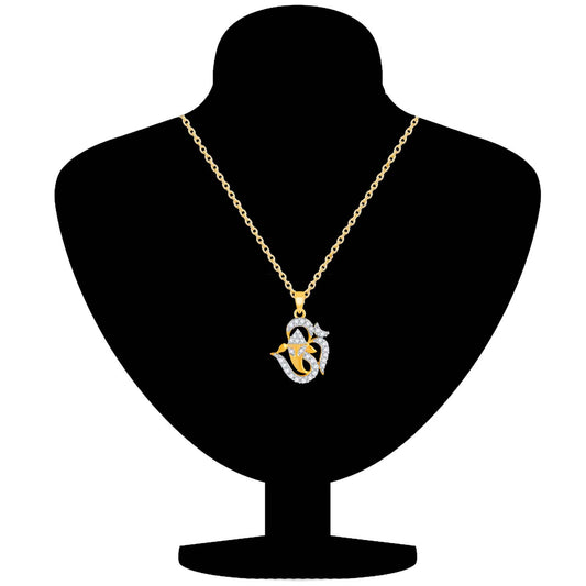 Spiritual Ganesha Om Unisex CZ Pendant