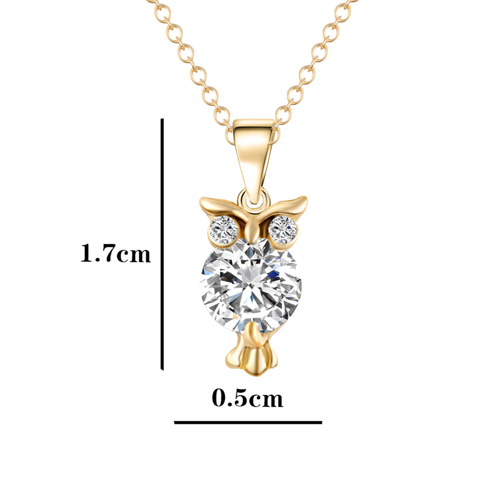 Valentine Gift Hooting Nocturnal Owl Pendant with Crystals