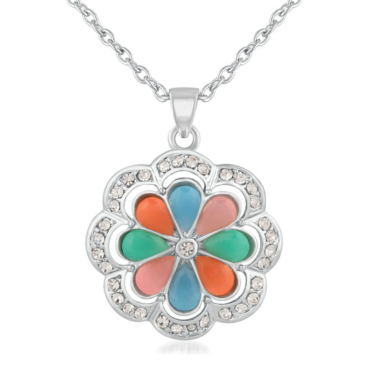 Floral Multicolour Crystal Pendant