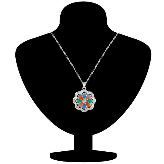 Floral Multicolour Crystal Pendant
