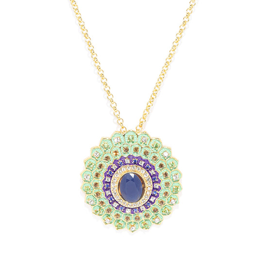 Multicolour Meenakari Crystal Pendant
