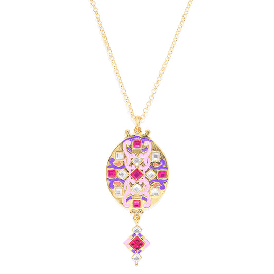 Glamorous Multicolour Meenakari Crystal Pendant