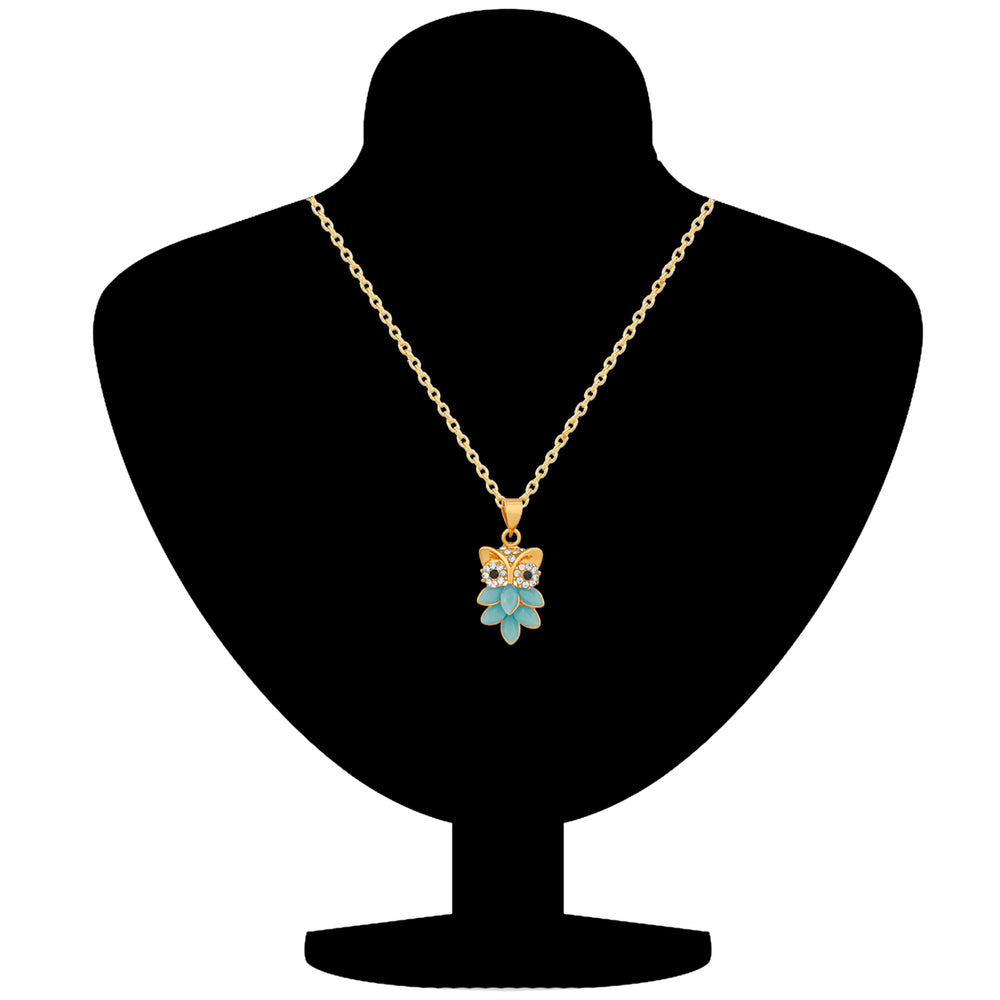 Nocturnal Owl Pendant with blue crystals
