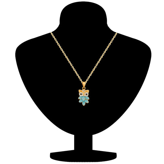 Nocturnal Owl Pendant with blue crystals