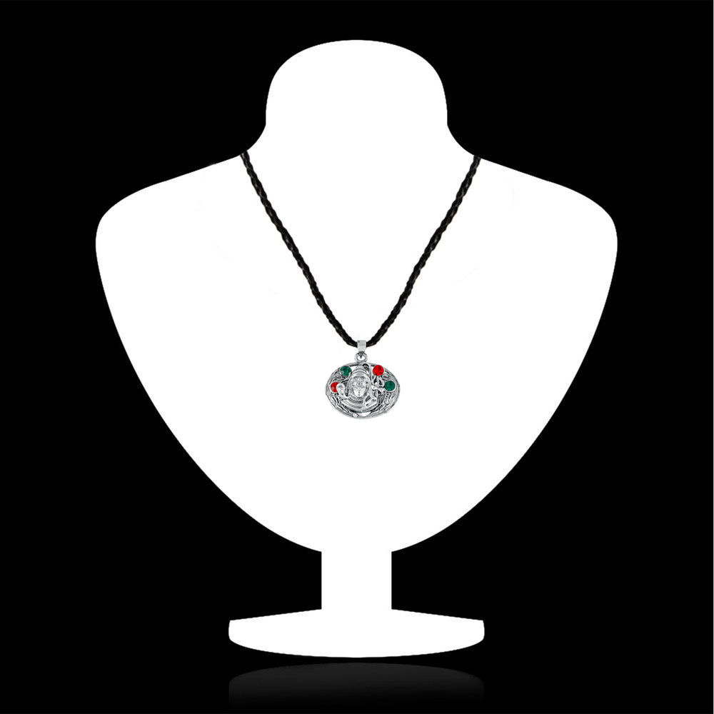 Oxidised Silver Spiritual Lord Shiva Crystal Pendant